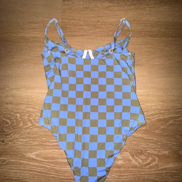 Acacia Swimwear Blue and Green Patterned Swimsuit - Picture 2 of 4